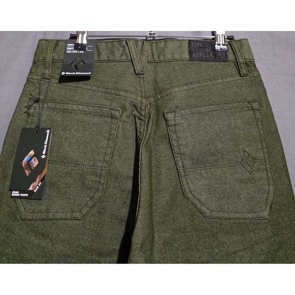 Black Diamond Jeans Men 28x32 Zone Denim Pant Slim Fit Green